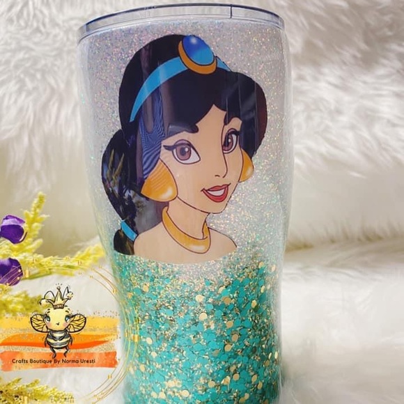 Princess Jasmine Inspired Disney  Glitter Tumbler - Picture 2 of 15